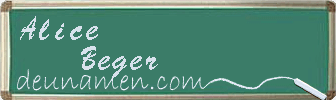 Alice Beger Visitenkarte